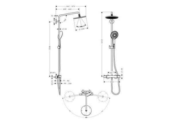 Душевая стойка hansgrohe Raindance Select 27116000