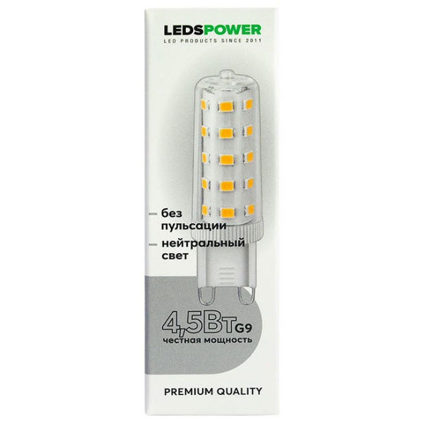 Лампа светодиодная LEDS POWER  G9 4Вт 4000K 007045
