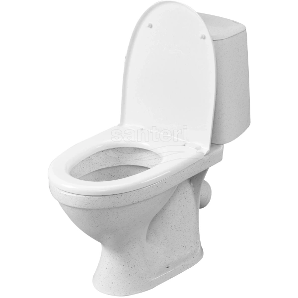 Унитаз-компакт Santeri Sonata 1.P201.2.S01.00B.F (4607143311336) косой выпуск, с сиденьем, крап на белом