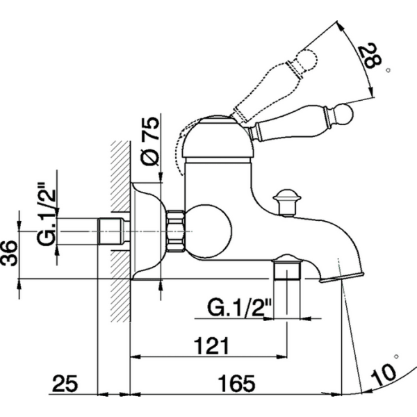 Смеситель для ванны Cisal Arcana Empress EM00013027 бронза