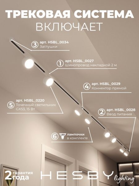 Комплект трековый Hesby Lighting Skylite №13 HSBL_kompl_S013_NI4W3K