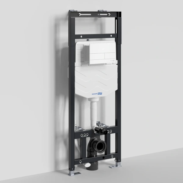 Инсталляция для унитаза WasserKRAFT Alme 15 15TLT.010.ME.WM04 с кнопкой смыва, белый матовый
