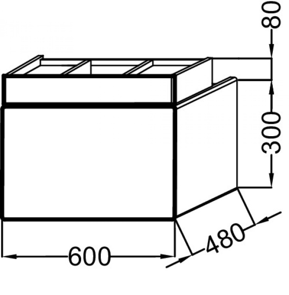 Тумба под раковину 60 см Jacob Delafon Terrace EB1185-M61 мягкий черный