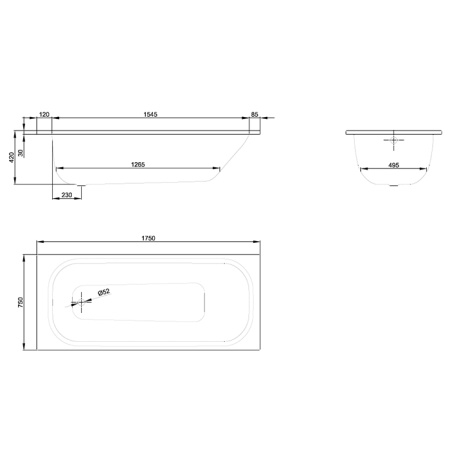Стальная ванна Bette Form 175x75 2949-000 AD