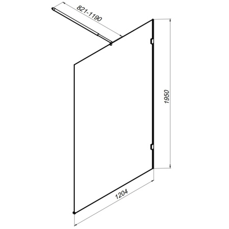 Душевая перегородка AM.PM X-Joy W94UWI-120-F1-BTE черная матовая