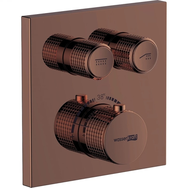 Душевой комплект WasserKRAFT Asphe A7748.338.329.290.292.291 Thermo с термостатом розовое золото