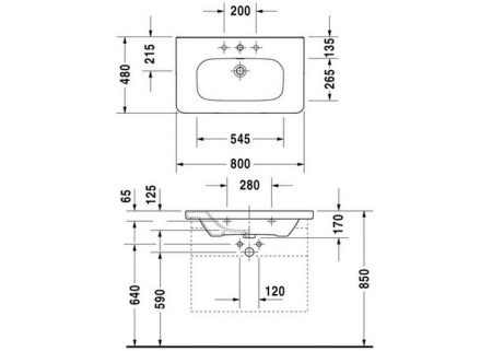 Раковина Duravit DuraStyle 23208000001-WG