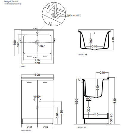 Раковина Kerasan Comunita 60х50 см 029201*0
