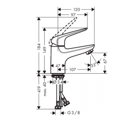 Смеситель для раковины hansgrohe Novus 71021000