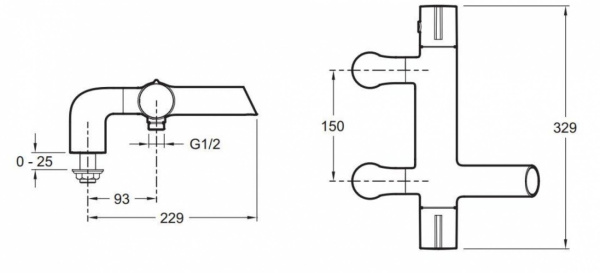 Смеситель для ванны Jacob Delafon Toobi E9095-CP термостатический