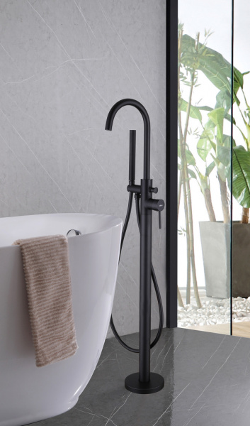 Смеситель для ванны Abber Wasser Kreis AF8115B черный