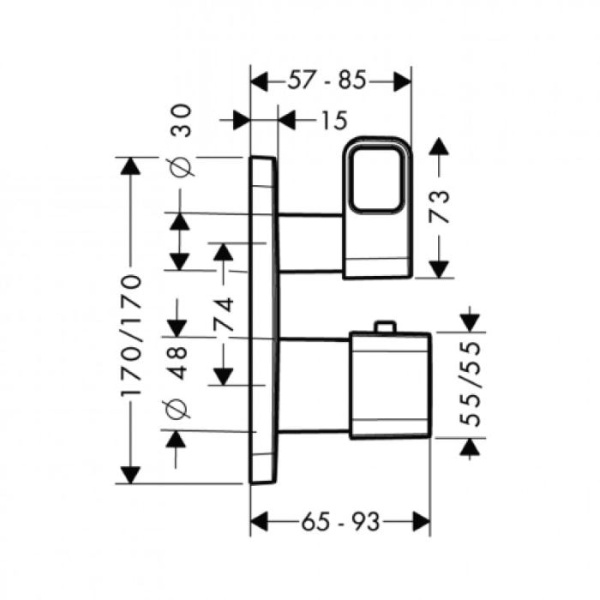 Внешняя часть термостата для душа Axor Urquiola 11732000
