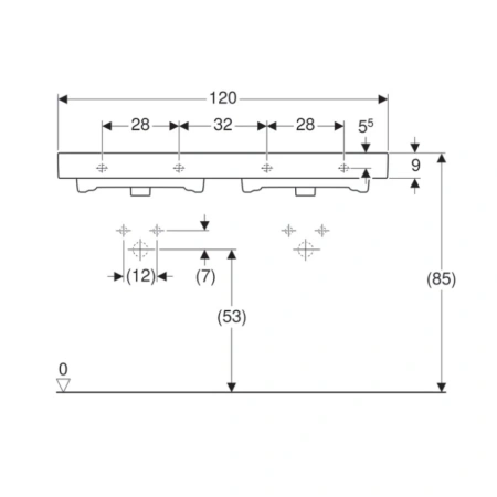 Раковина 120x48,5 см Geberit iCon 124120000