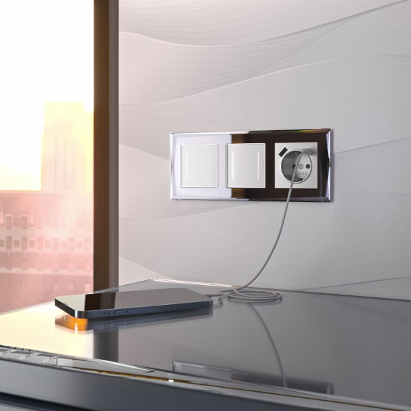 Выключатель сенсорый одноклавишный с подсветкой без рамки Werkel белый W4512001