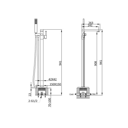 Смеситель для ванны Vincea VTF-101CH