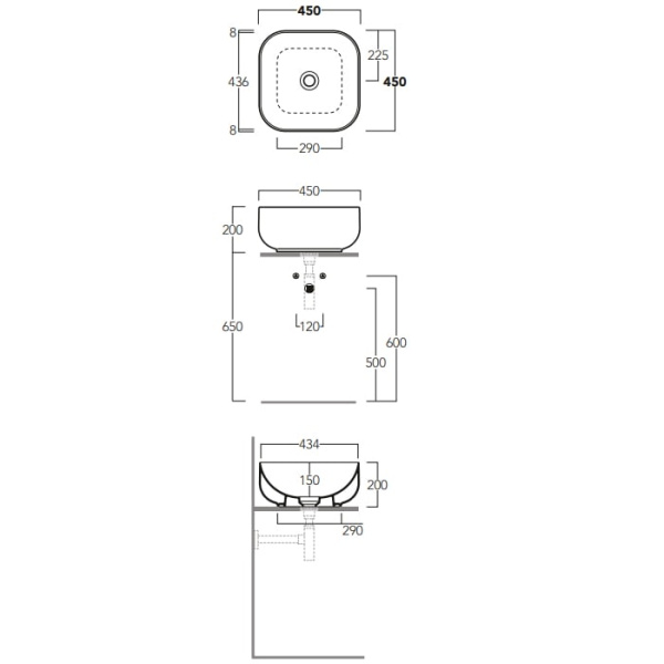 Раковина Simas Ballon 45 BA03bi