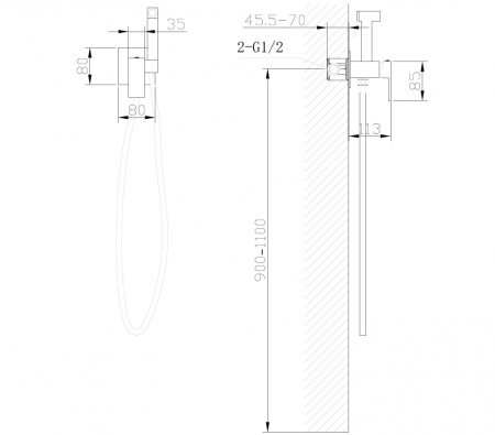 Смеситель для душа Abber Daheim AF8226B черный
