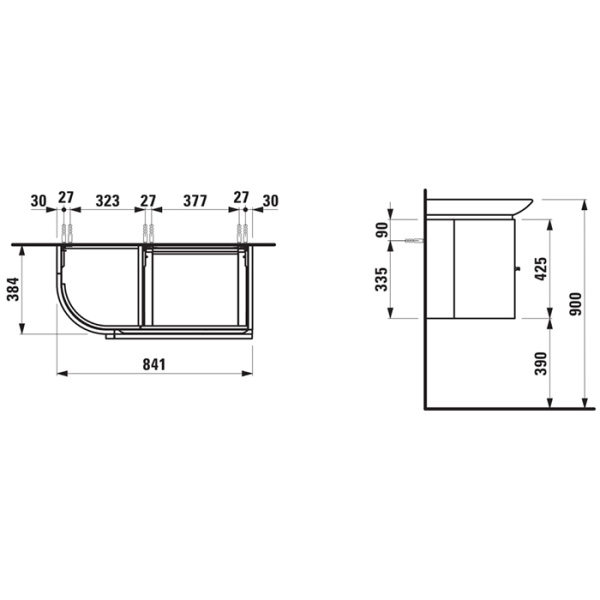 Тумба под раковину Laufen Palace 84 4.0153.2.075.463.1 белый