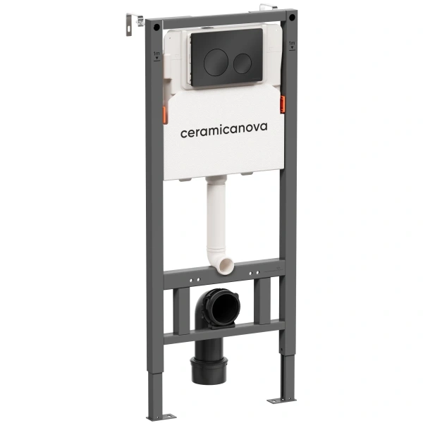 Инсталляция для унитаза Ceramica Nova Balance Circle CN121001MB с кнопкой смыва, черный матовый