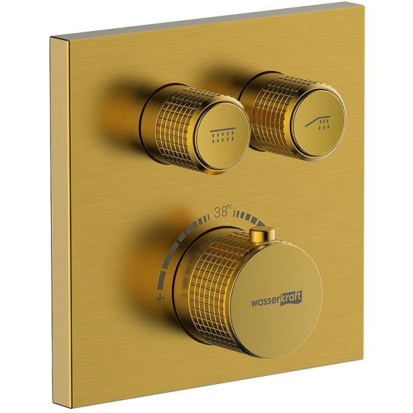 Душевой комплект WasserKRAFT Sauer A7148.183.261.280.197.281 Thermo с термостатом глянцевое золото