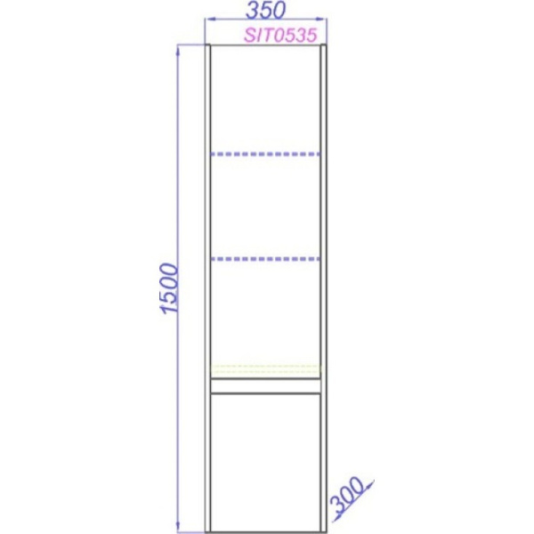 Подвесной пенал Aqwella City 35 SIT0535DK дуб канадский
