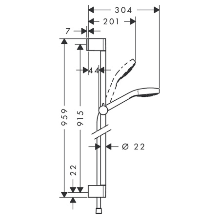 Душевой гарнитур Hansgrohe Croma Select E 26595400 хром/белый