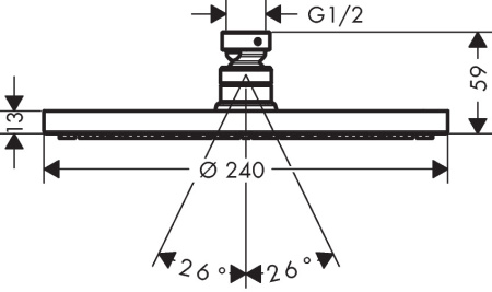Верхний душ hansgrohe Raindance S 240 1j PowderRain 27623000