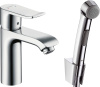 Смеситель для раковины hansgrohe Metris 31285000 с гигиеническим душем