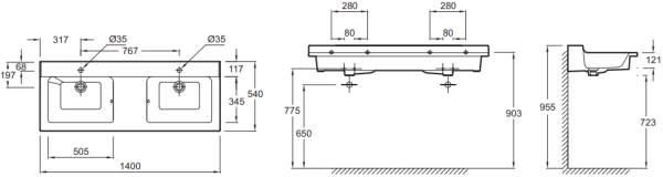Раковина Jacob Delafon Soprano EXJ112-00