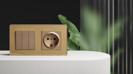 Розетка с заземлением, без рамки Kollinger  REA-002GD