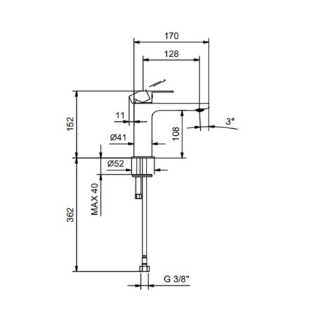 Смеситель для раковины Fantini Myo 61 02 V604WF