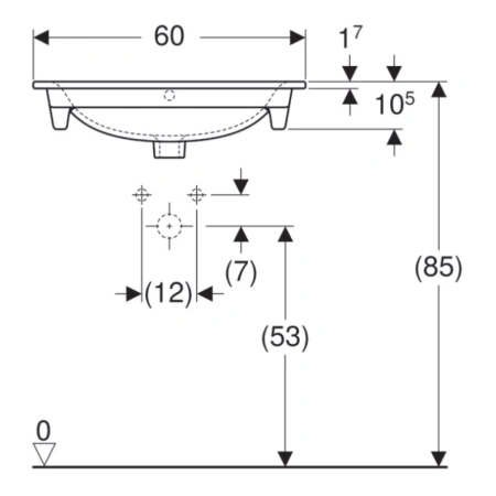 Раковина 60x48 см Geberit Renova Plan 122260000