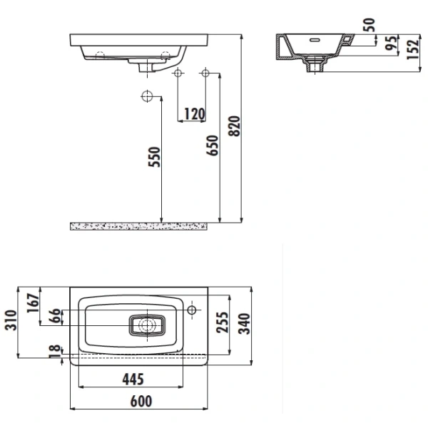 Раковина 60x34 см Creavit Memory MY060-00CB00E-0000