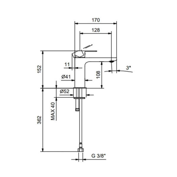 Смеситель для раковины Fantini Myo 61 02 V604WF
