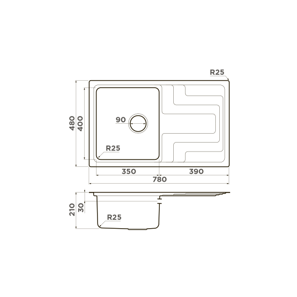 Кухонная мойка Omoikiri Mizu 78-IN нержавеющая сталь/нержавеющая сталь 4973730