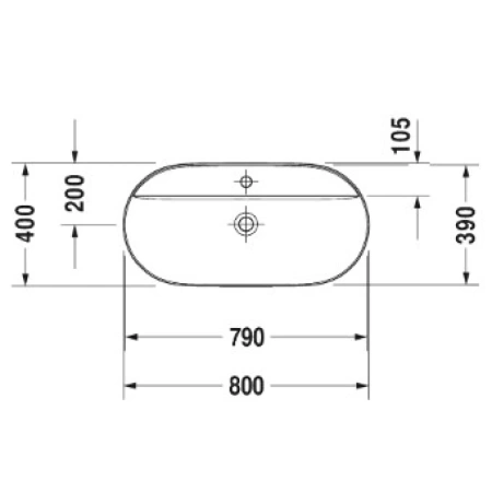 Раковина 80x40 см Duravit Luv 0380800000