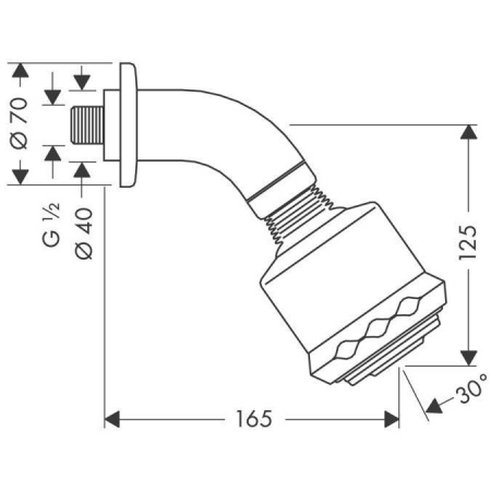 Верхний душ hansgrohe Clubmaster 3jet 27475000 с держателем