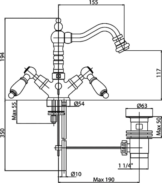 Смеситель для биде Cezares First FIRST-BS2-03/24-Bi