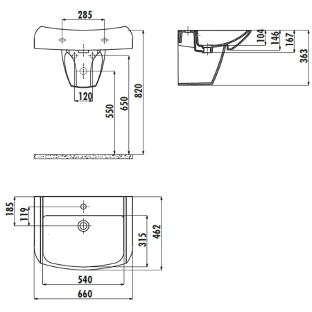 Раковина 66x46,2 см Creavit Bull BL065-00CB00E-0000
