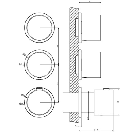 Смеситель для душа Gessi Habito 63434#031