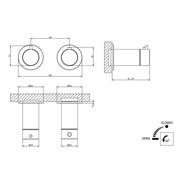 Смеситель для душа Gessi 316 54232#239 нержавейка