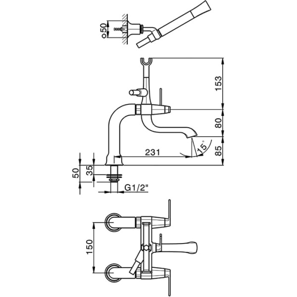 Душевой комплект Cisal Cherie CF0000906T