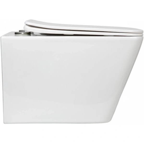 Унитаз подвесной Agger AT10150 безободковый, торнадо, с сиденьем микролифт, белый глянец