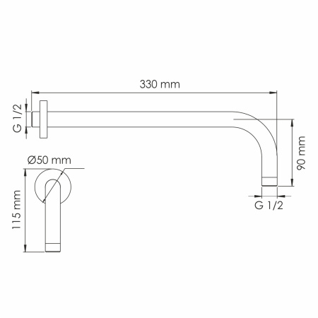 Кронштейн для душа WasserKRAFT A354 черный матовый