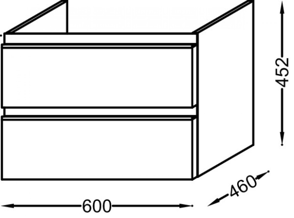 Тумба под раковину 60 см Jacob Delafon Vox EB2030-RA-N29 серая кожа