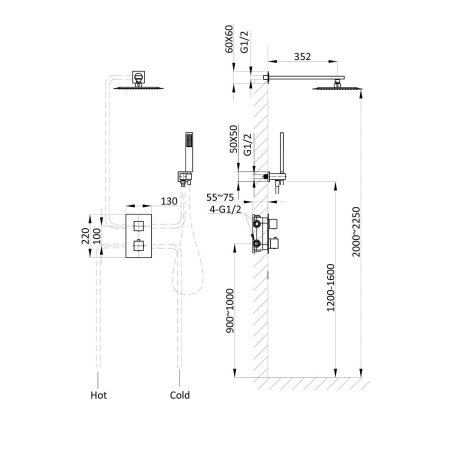 Душевой комплект Vincea VSFW-102TMB черный