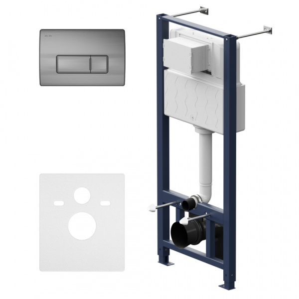 Инсталляция для унитаза AM.PM Pro I012704.8031 с пневматич клавишей Pro M пластик мат никель