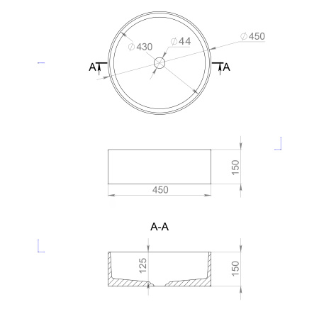 Раковина Salini Armonia 45 130112GF покраска по RAL