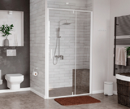 Душевая дверь WasserKRAFT Neime 120 19P05 профиль белый стекло прозрачное