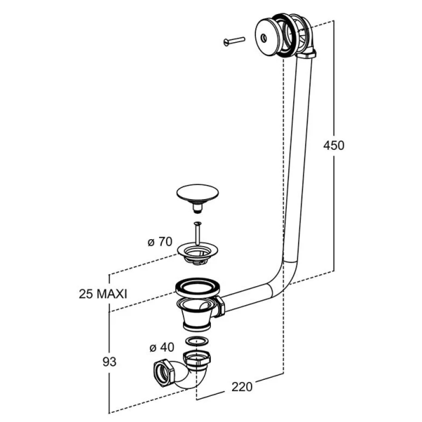 Слив-перелив для ванны Jacob Delafon Cleo 1889 E7807-BGG золото